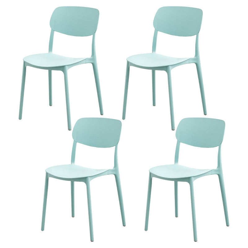 Moderna sala da pranzo in plastica senza braccio sedia da pranzo aperta