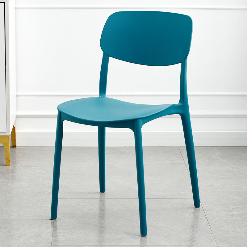 Moderna sala da pranzo in plastica senza braccio sedia da pranzo aperta