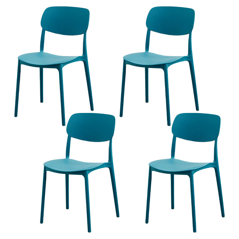 Moderna sala da pranzo in plastica senza braccio sedia da pranzo aperta