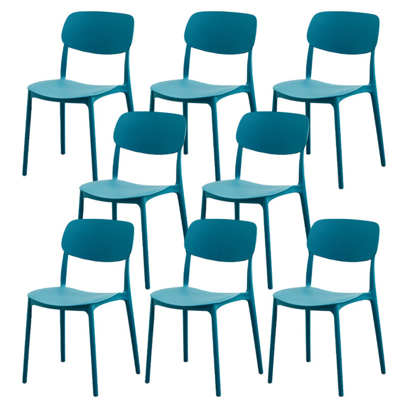 Moderna sala da pranzo in plastica senza braccio sedia da pranzo aperta