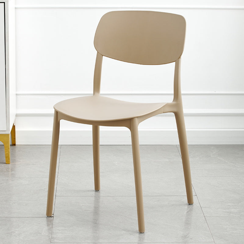 Moderna sala da pranzo in plastica senza braccio sedia da pranzo aperta