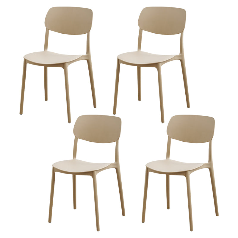 Moderna sala da pranzo in plastica senza braccio sedia da pranzo aperta