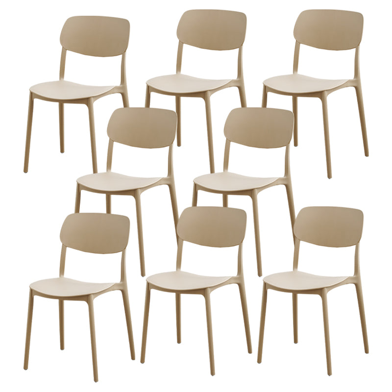 Moderna sala da pranzo in plastica senza braccio sedia da pranzo aperta