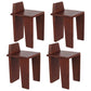Contemporary Dining Room Solid Wood Parsons Armless Dining Chair Nut-Brown 4 Piece Set Clearhalo 'Dining Chairs' 'Dining Tables & Seating' 'dining_chair' 'furn' 'furn_dining_chair' 'Furniture' 'Kitchen & Dining Furniture' 7794265