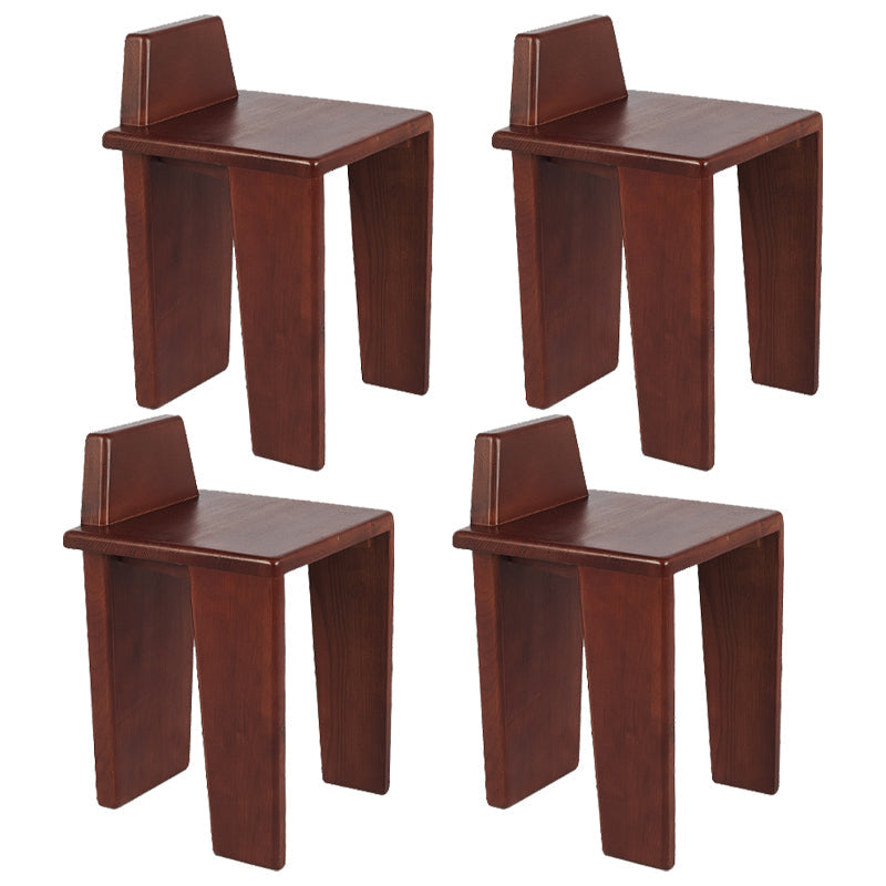 Contemporary Dining Room Solid Wood Parsons Armless Dining Chair Nut-Brown 4 Piece Set Clearhalo 'Dining Chairs' 'Dining Tables & Seating' 'dining_chair' 'furn' 'furn_dining_chair' 'Furniture' 'Kitchen & Dining Furniture' 7794265