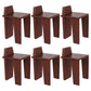 Contemporary Dining Room Solid Wood Parsons Armless Dining Chair Nut-Brown 6 Piece Set Clearhalo 'Dining Chairs' 'Dining Tables & Seating' 'dining_chair' 'furn' 'furn_dining_chair' 'Furniture' 'Kitchen & Dining Furniture' 7794268
