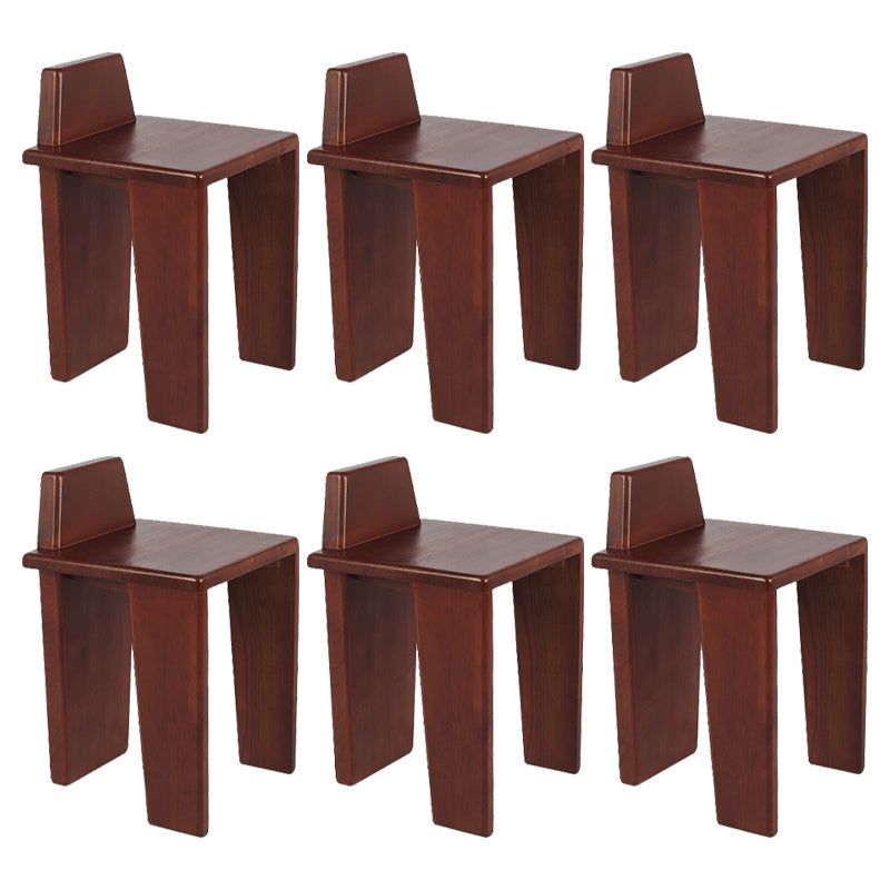 Contemporary Dining Room Solid Wood Parsons Armless Dining Chair Nut-Brown 6 Piece Set Clearhalo 'Dining Chairs' 'Dining Tables & Seating' 'dining_chair' 'furn' 'furn_dining_chair' 'Furniture' 'Kitchen & Dining Furniture' 7794268