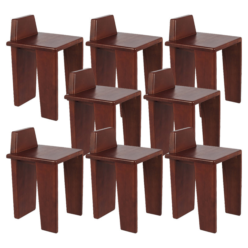 Contemporary Dining Room Solid Wood Parsons Armless Dining Chair Nut-Brown 8 Piece Set Clearhalo 'Dining Chairs' 'Dining Tables & Seating' 'dining_chair' 'furn' 'furn_dining_chair' 'Furniture' 'Kitchen & Dining Furniture' 7794269