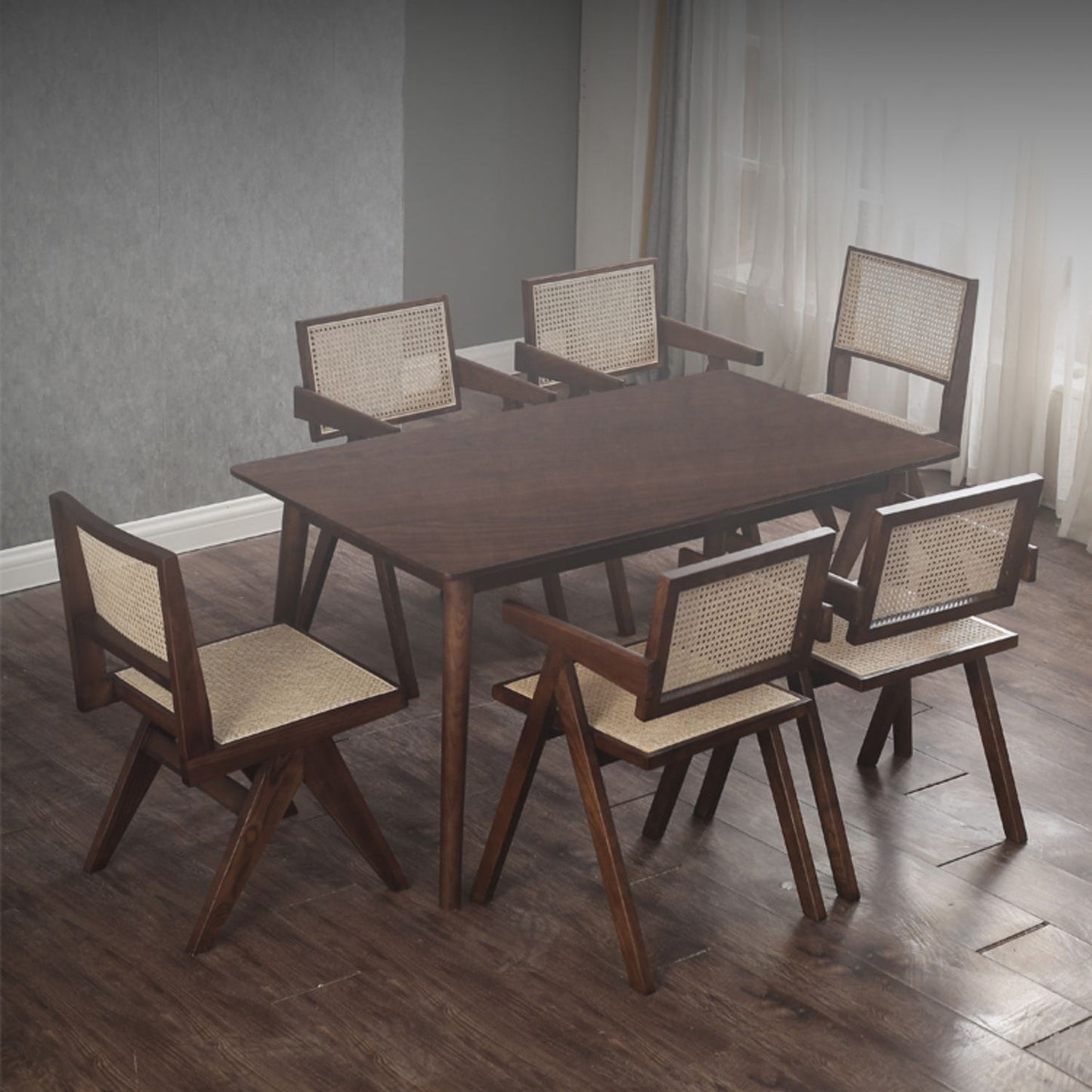 Comedor contemporáneo King Louis Silla de comedor de madera maciza