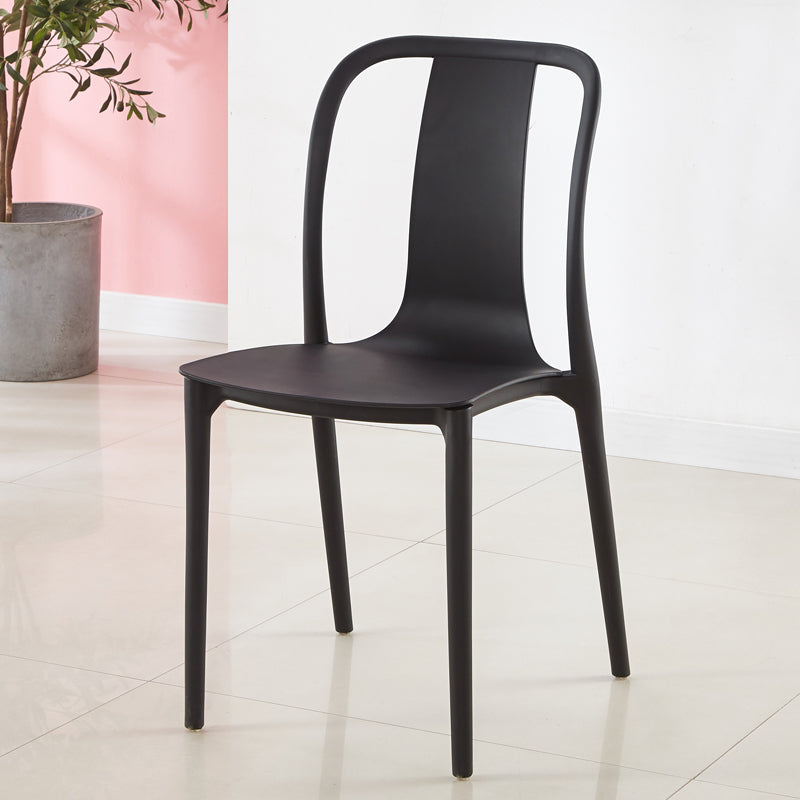 Silla de comedor de plástico sin brazo de comedor moderno