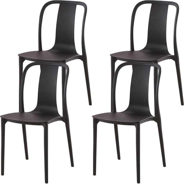 Silla de comedor de plástico sin brazo de comedor moderno