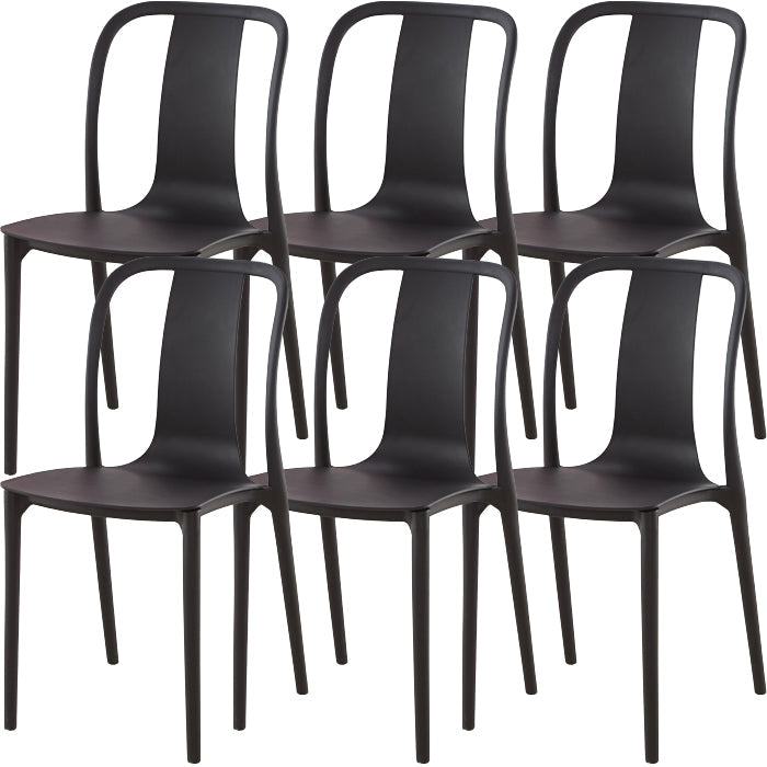 Silla de comedor de plástico sin brazo de comedor moderno