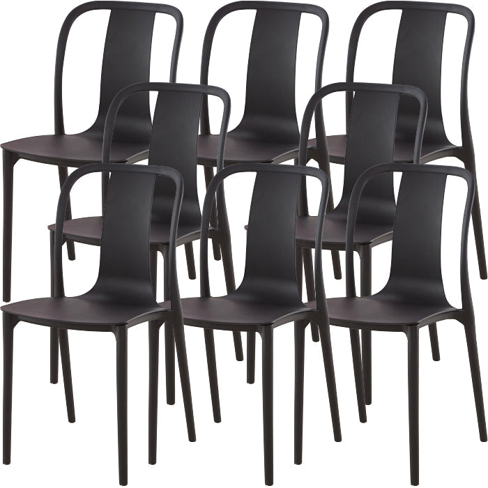 Silla de comedor de plástico sin brazo de comedor moderno