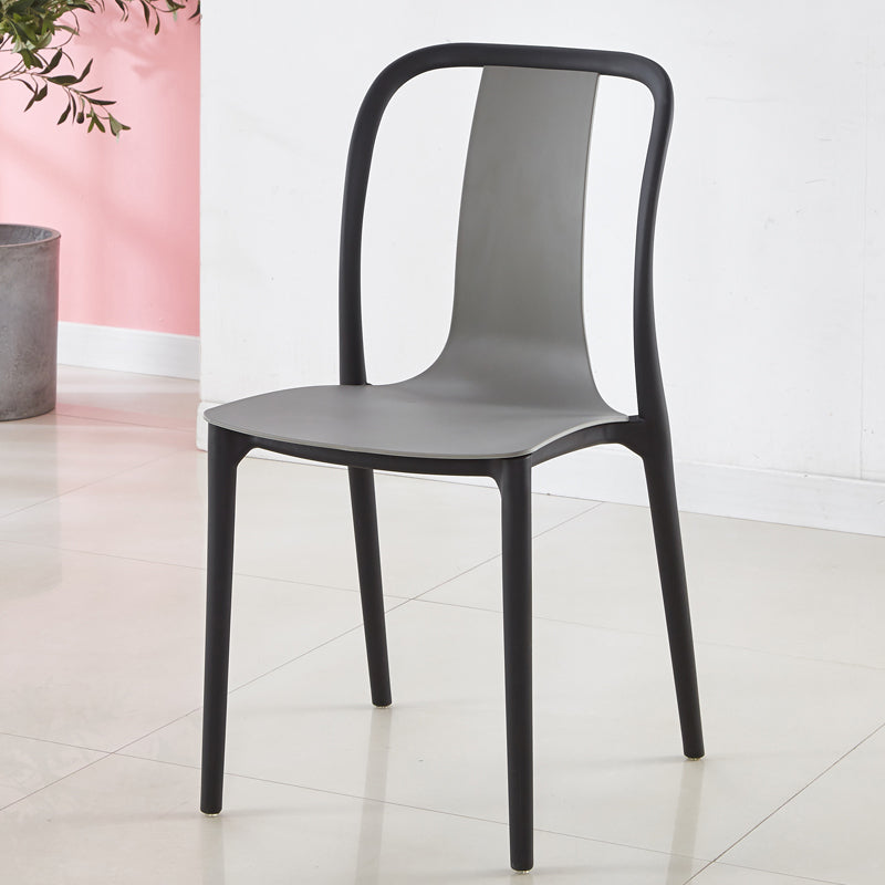 Silla de comedor de plástico sin brazo de comedor moderno