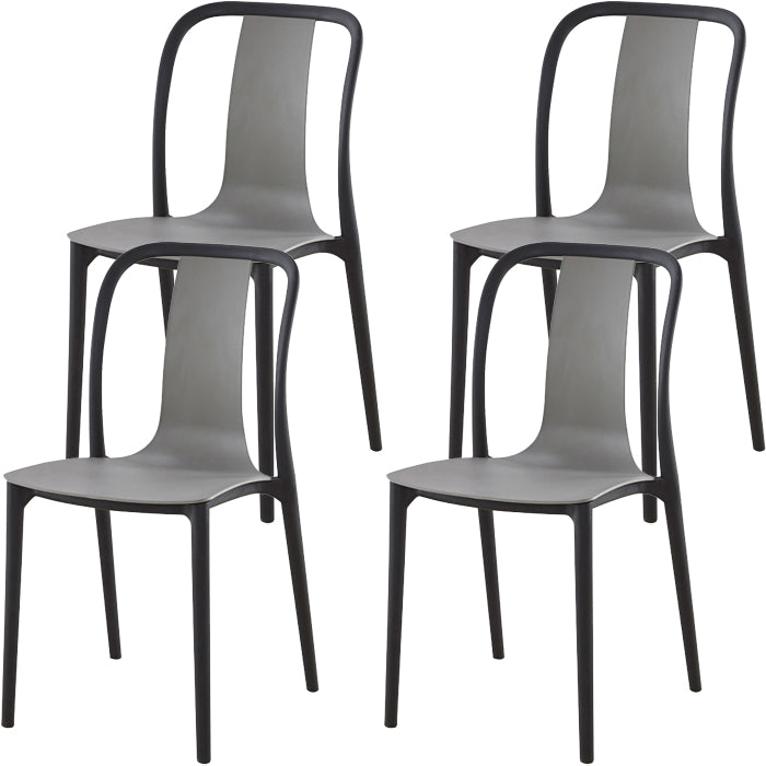 Silla de comedor de plástico sin brazo de comedor moderno