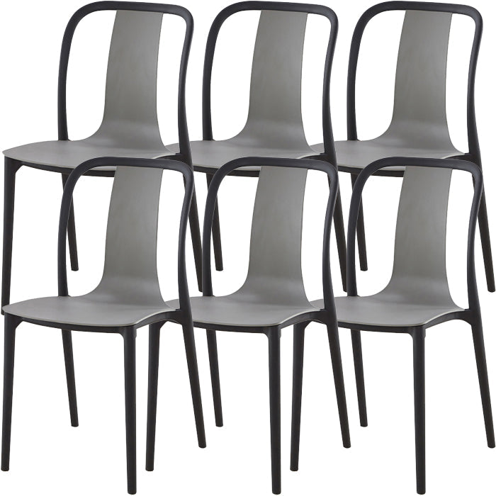 Silla de comedor de plástico sin brazo de comedor moderno