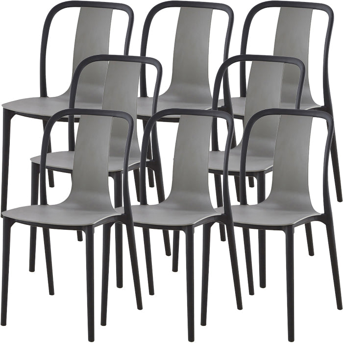 Silla de comedor de plástico sin brazo de comedor moderno