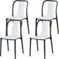 Silla de comedor de plástico sin brazo de comedor moderno