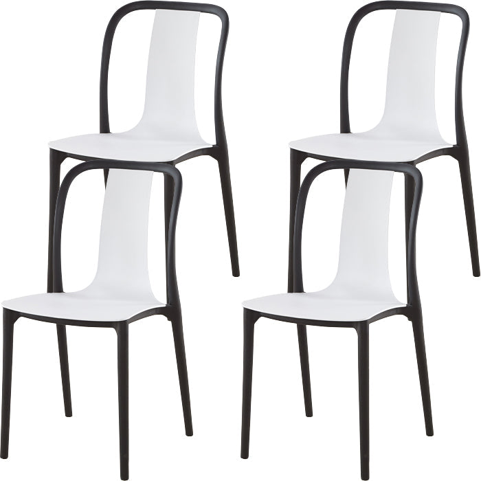 Silla de comedor de plástico sin brazo de comedor moderno