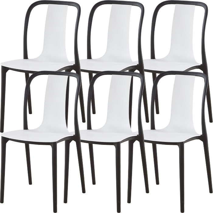 Silla de comedor de plástico sin brazo de comedor moderno