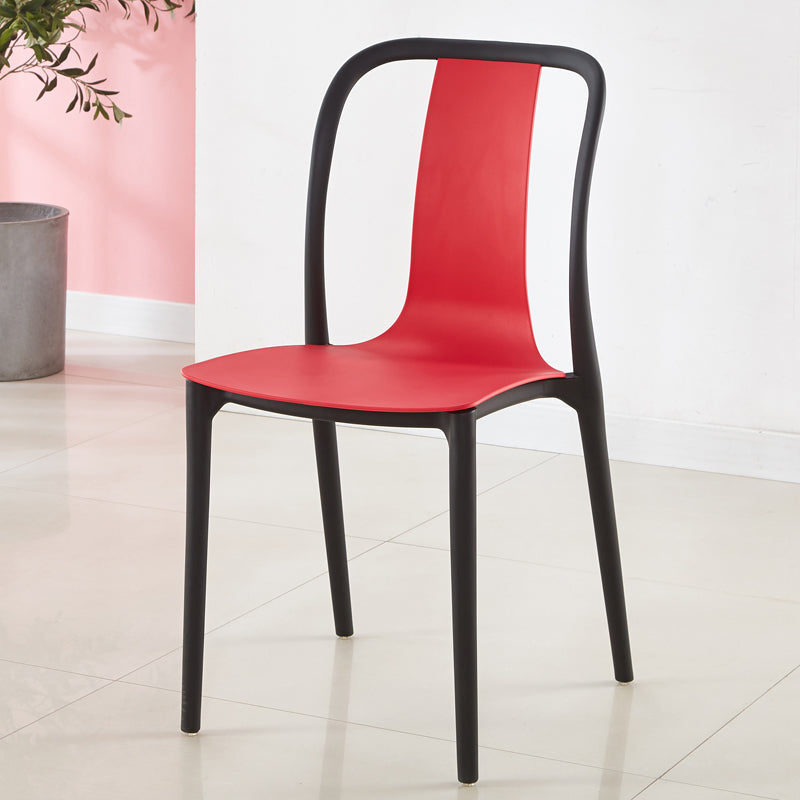 Silla de comedor de plástico sin brazo de comedor moderno