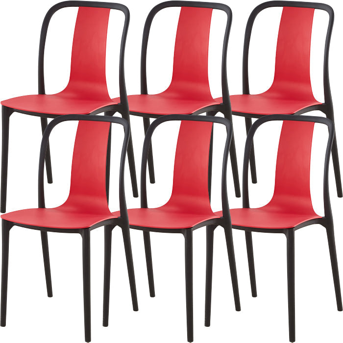 Silla de comedor de plástico sin brazo de comedor moderno