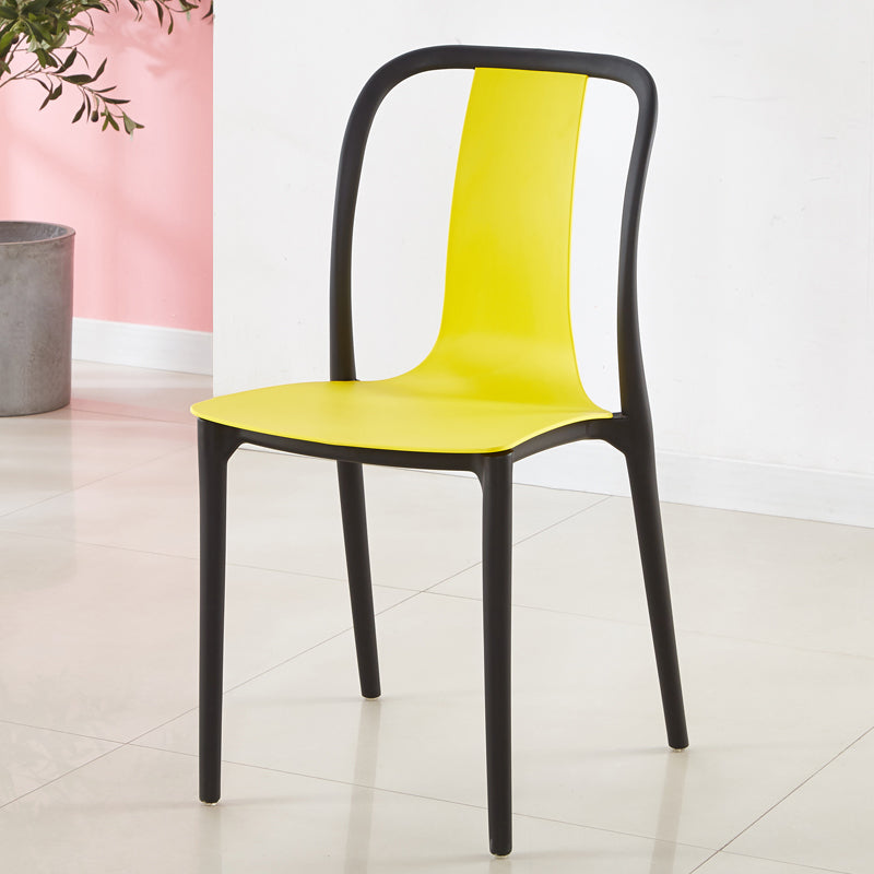 Silla de comedor de plástico sin brazo de comedor moderno