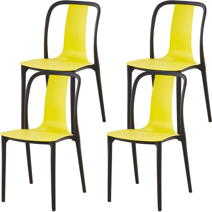 Silla de comedor de plástico sin brazo de comedor moderno