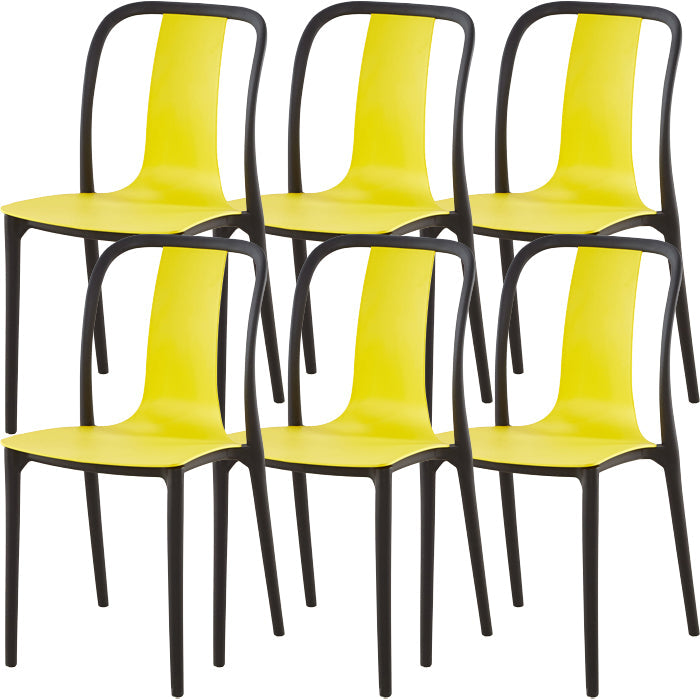 Silla de comedor de plástico sin brazo de comedor moderno