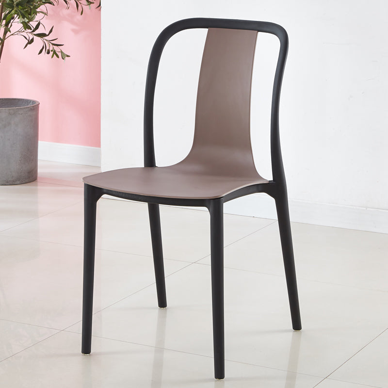 Silla de comedor de plástico sin brazo de comedor moderno