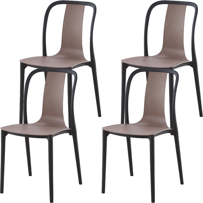 Silla de comedor de plástico sin brazo de comedor moderno