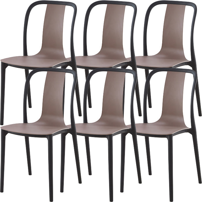 Silla de comedor de plástico sin brazo de comedor moderno