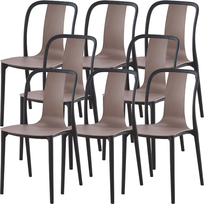 Silla de comedor de plástico sin brazo de comedor moderno