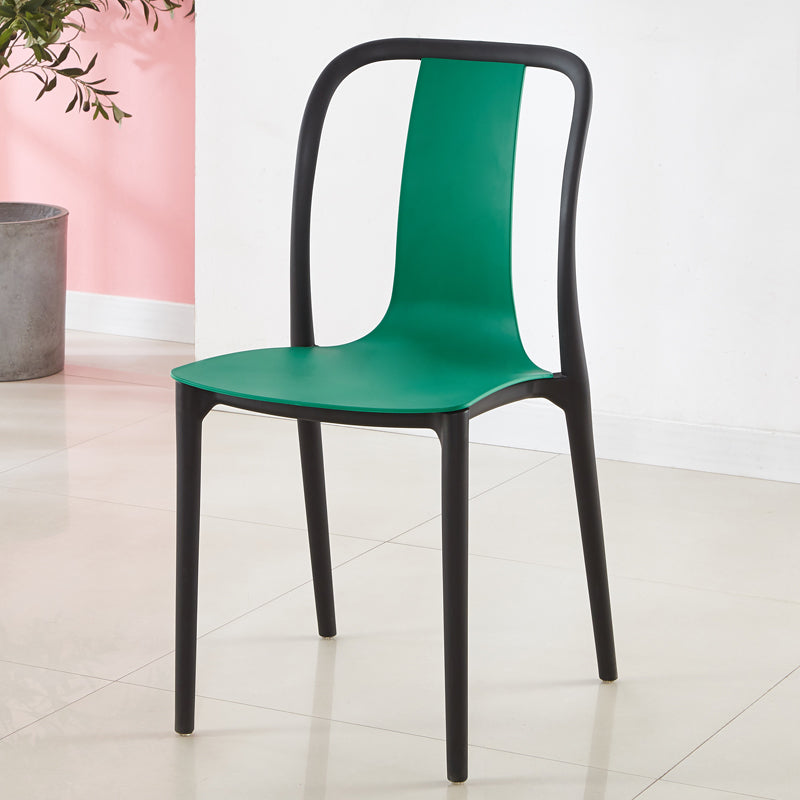 Silla de comedor de plástico sin brazo de comedor moderno