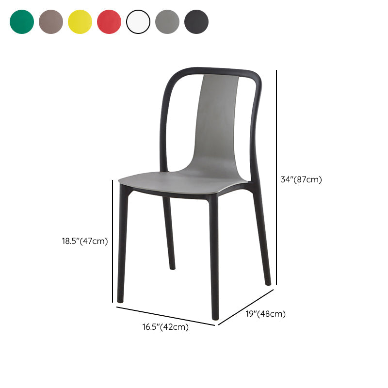 Silla de comedor de plástico sin brazo de comedor moderno