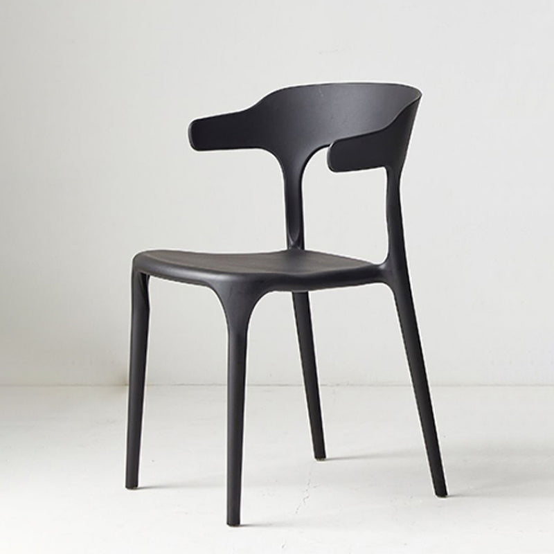 Moderne eetkamer armloos plastic open achterste achterste eetkamerstoel