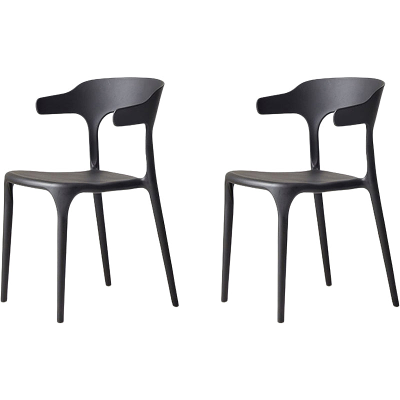 Moderne eetkamer armloos plastic open achterste achterste eetkamerstoel