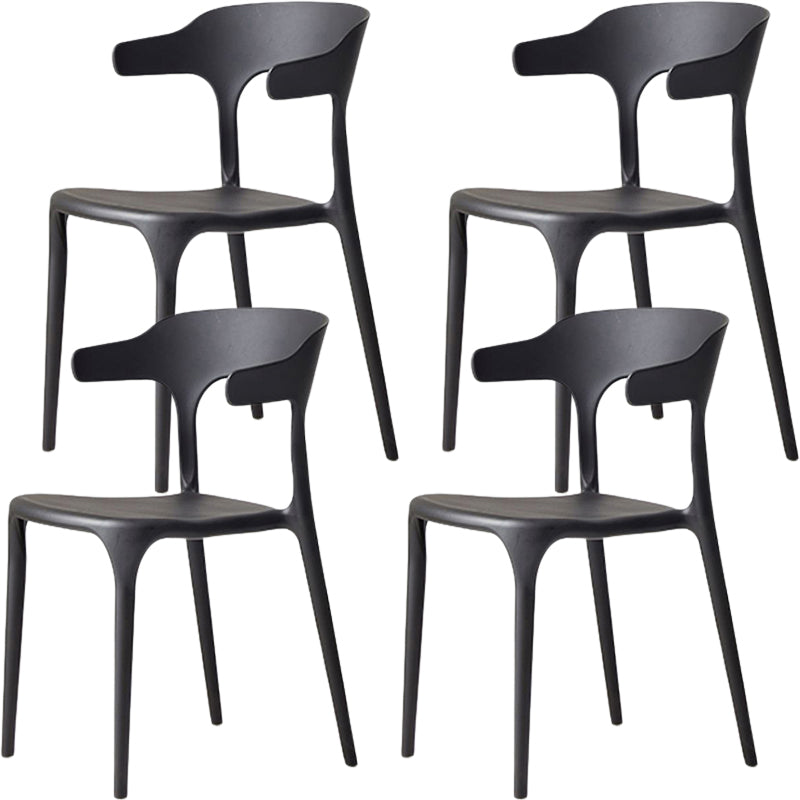 Moderne eetkamer armloos plastic open achterste achterste eetkamerstoel