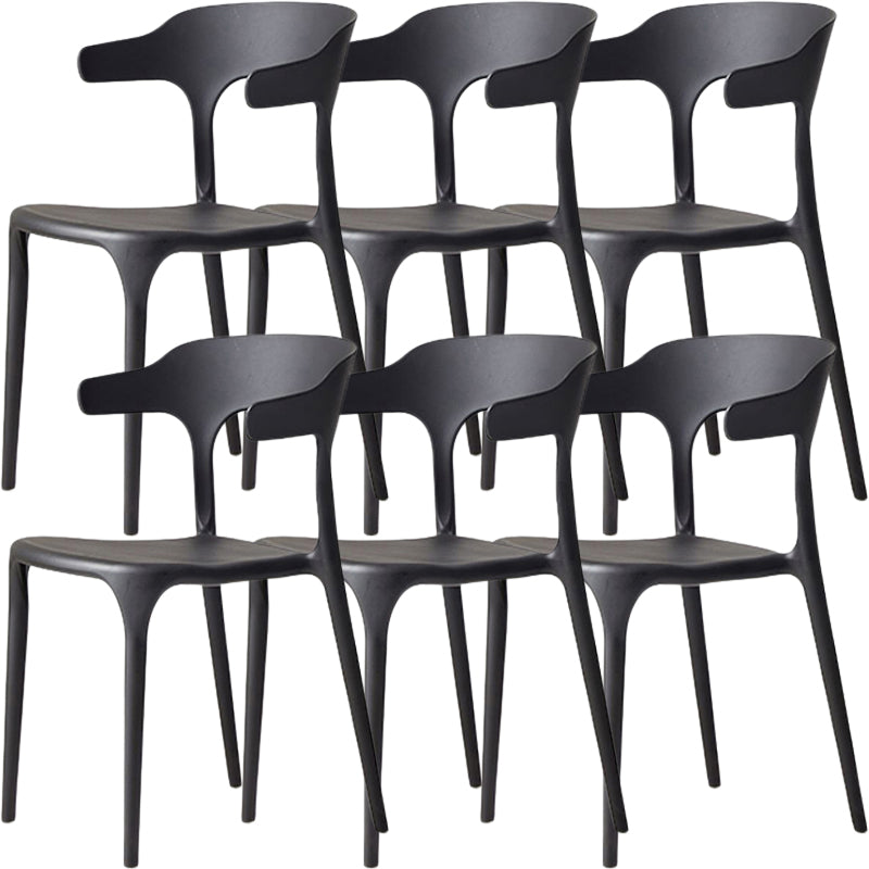 Moderne eetkamer armloos plastic open achterste achterste eetkamerstoel