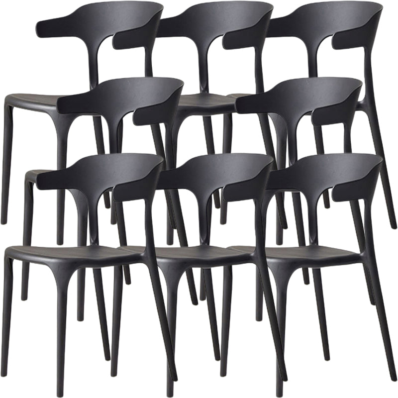 Moderne eetkamer armloos plastic open achterste achterste eetkamerstoel