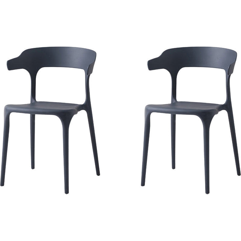 Moderne eetkamer armloos plastic open achterste achterste eetkamerstoel