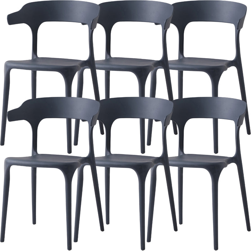 Moderne eetkamer armloos plastic open achterste achterste eetkamerstoel