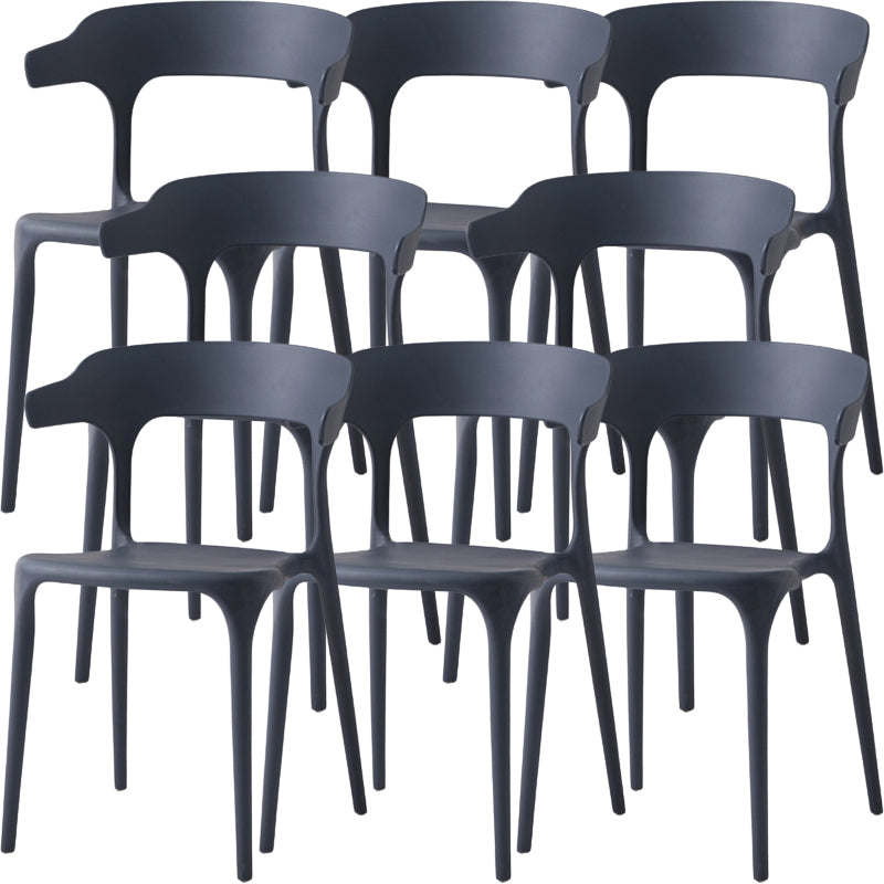 Moderne eetkamer armloos plastic open achterste achterste eetkamerstoel