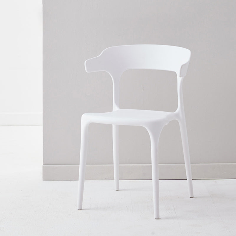 Moderne eetkamer armloos plastic open achterste achterste eetkamerstoel