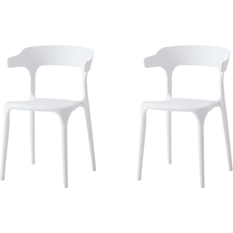 Moderne eetkamer armloos plastic open achterste achterste eetkamerstoel