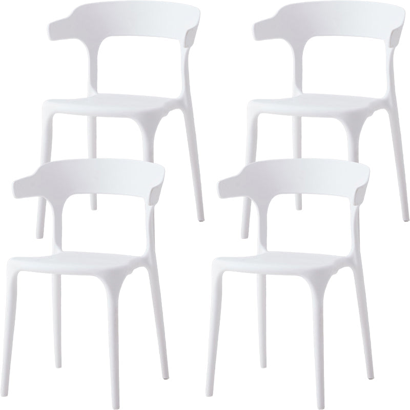 Moderne eetkamer armloos plastic open achterste achterste eetkamerstoel