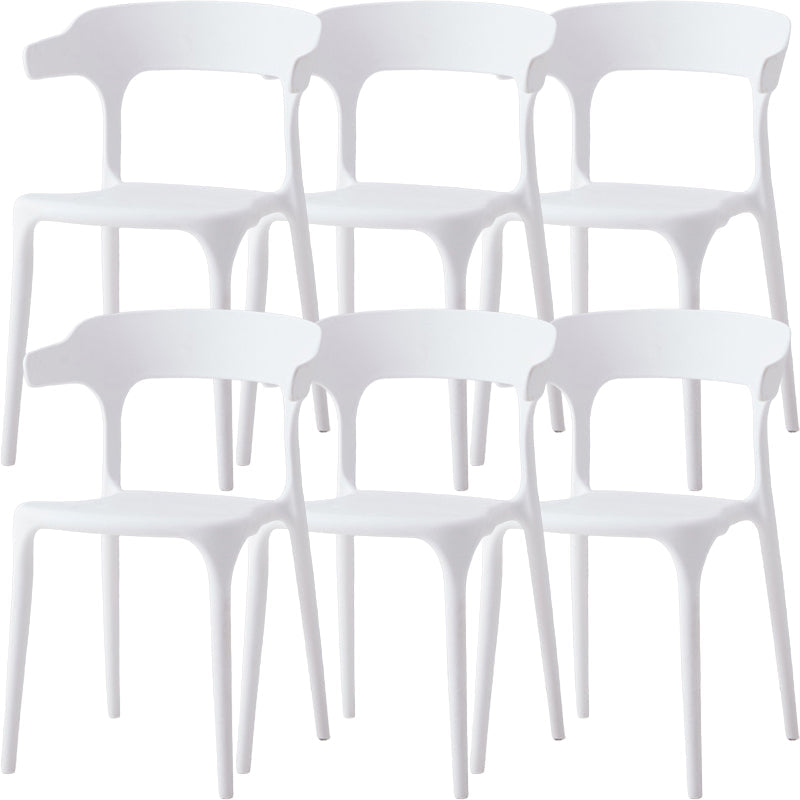 Moderne eetkamer armloos plastic open achterste achterste eetkamerstoel