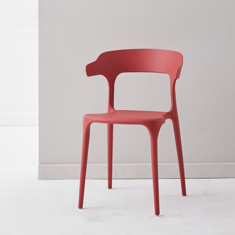 Moderne eetkamer armloos plastic open achterste achterste eetkamerstoel