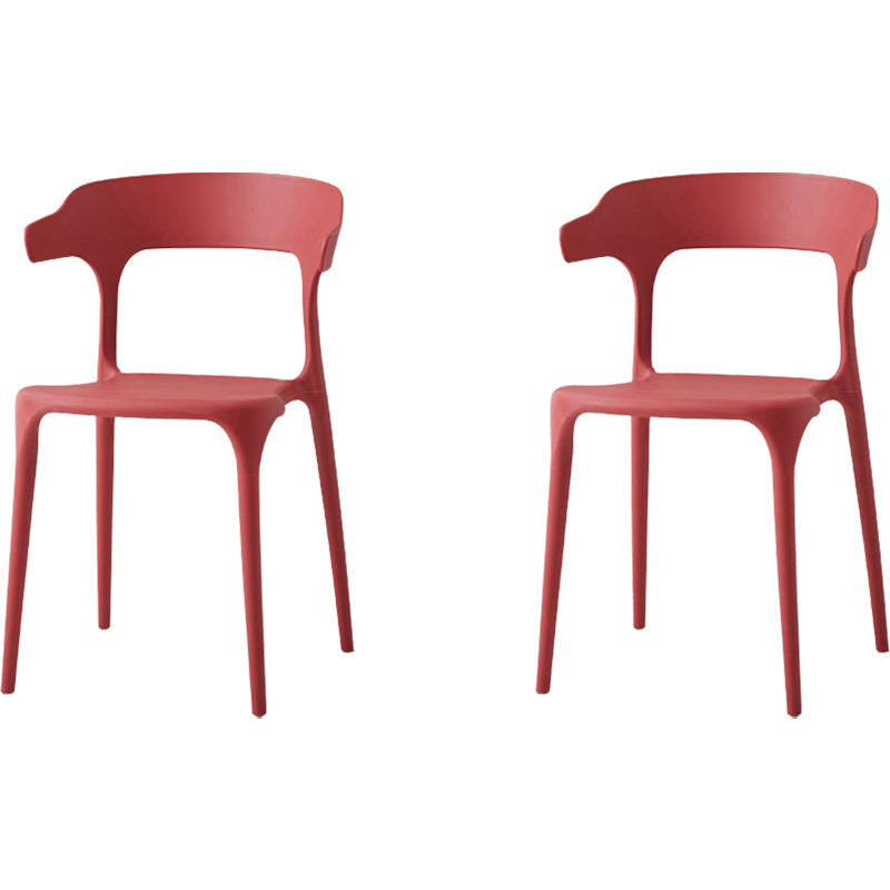 Moderne eetkamer armloos plastic open achterste achterste eetkamerstoel