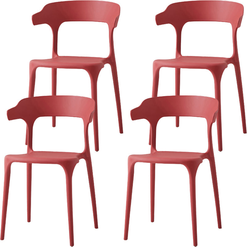 Moderne eetkamer armloos plastic open achterste achterste eetkamerstoel